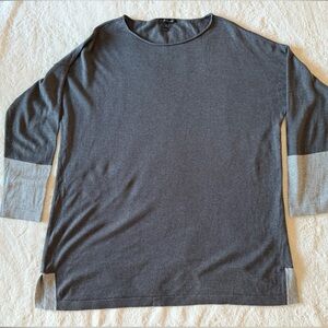 Eileen Fisher Knit Tunic Top-Charcoal Gray